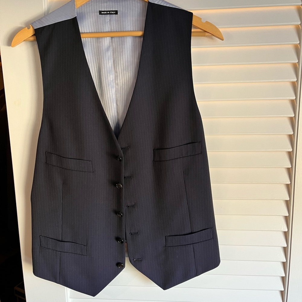 Giorgio Armani Men’s Blue Pin Stripe Suit Vest
